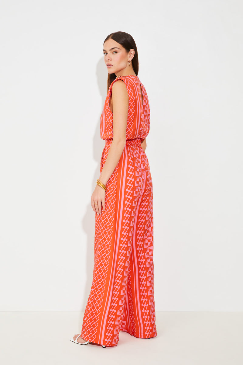 An image of the Suncoo Jairo Sun Print Wide-Leg Pants