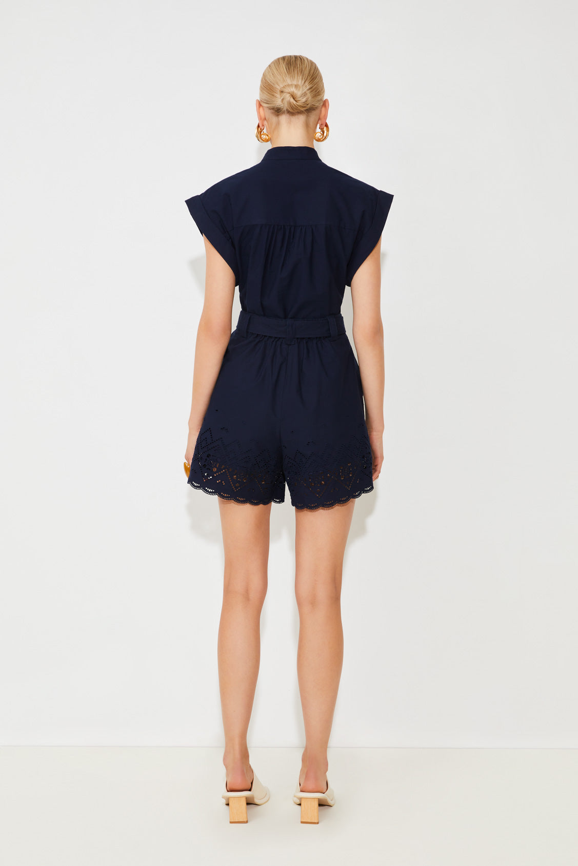 An image of the Suncoo Bianca Embroidered High-Waisted Shorts
