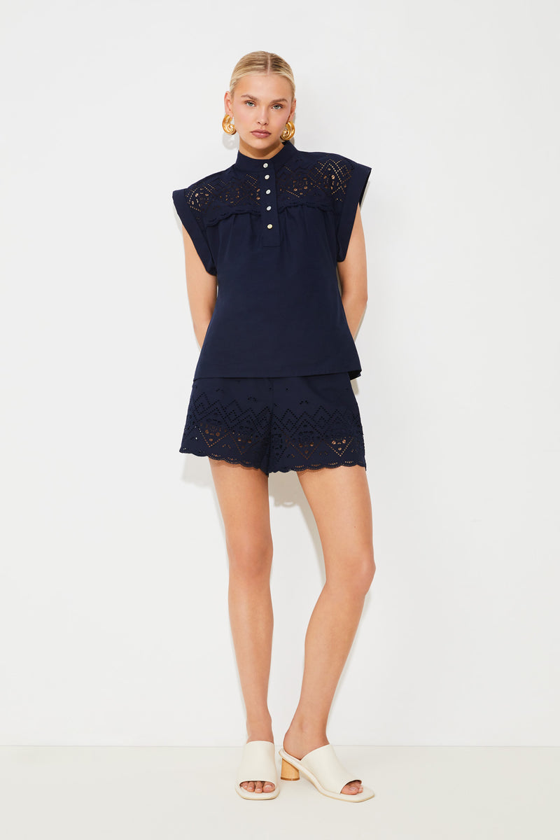 An image of the Suncoo Ludy Embroidered Blouse with Buttons
