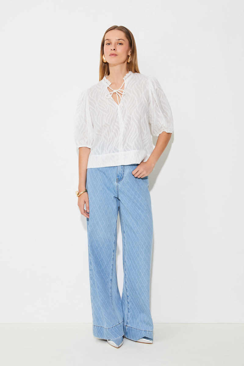 An image of the Suncoo Luxy Jacquard Cotton Voile Blouse