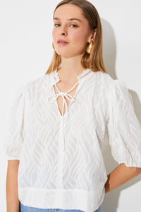 An image of the Suncoo Luxy Jacquard Cotton Voile Blouse