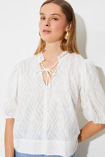 An image of the Suncoo Luxy Jacquard Cotton Voile Blouse