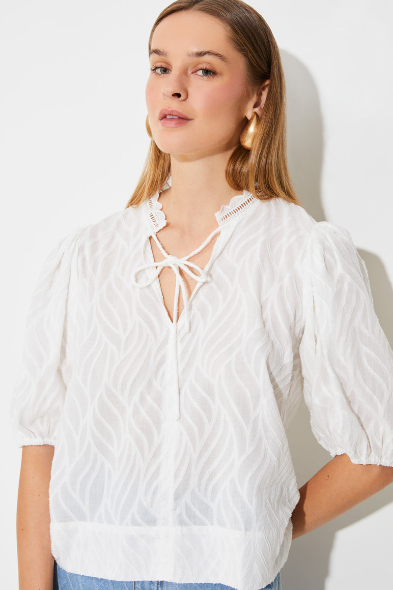 An image of the Suncoo Luxy Jacquard Cotton Voile Blouse