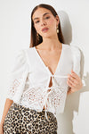 An image of the Suncoo Linda Short Embroidered Blouse