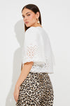 An image of the Suncoo Linda Short Embroidered Blouse