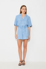 An image of the Suncoo Kiki Denim Paper Bag Shorts
