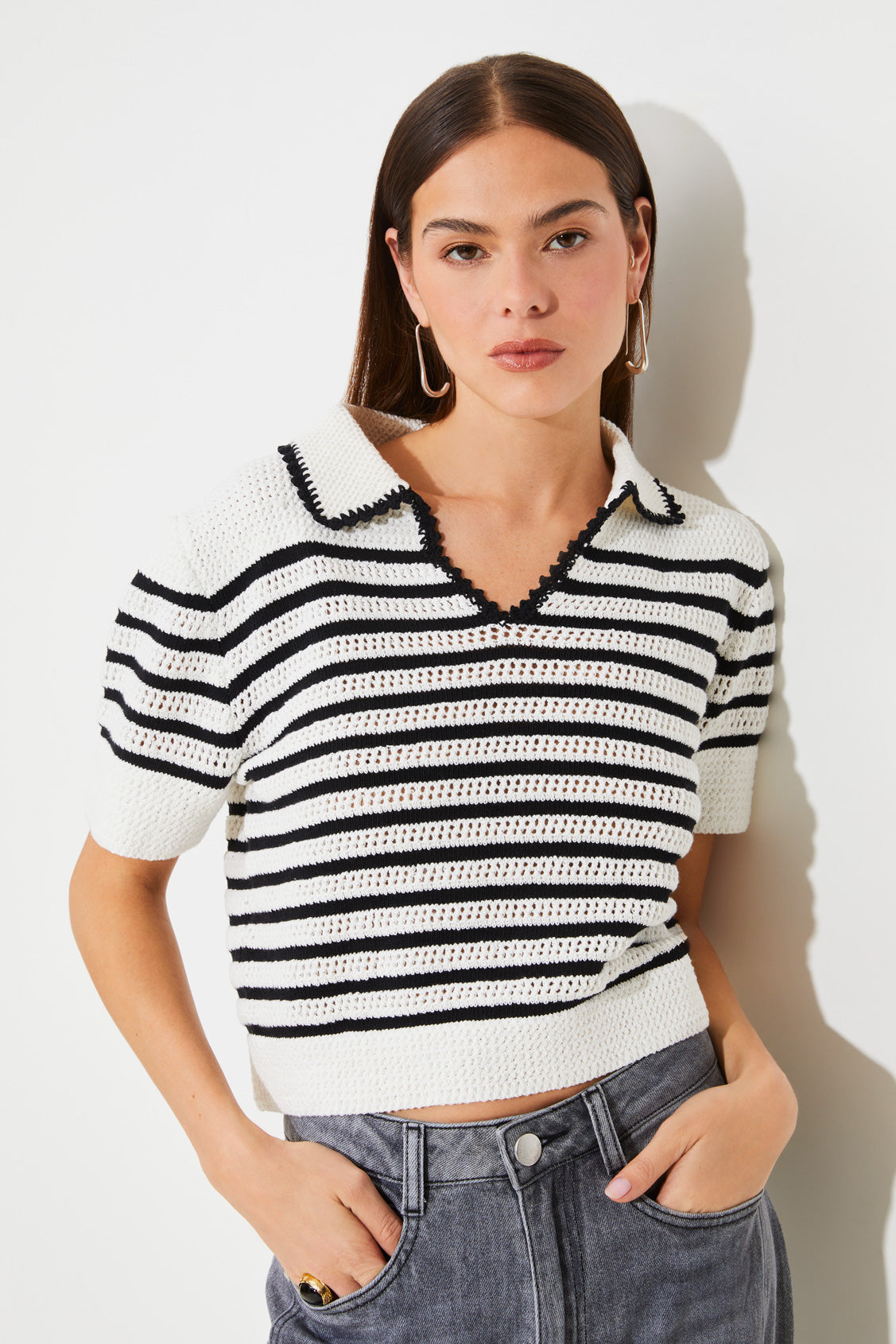 An image of the Suncoo Pabloni Short Striped Jumper