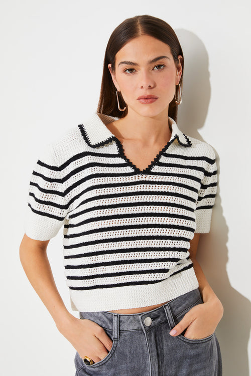An image of the Suncoo Pabloni Short Striped Jumper