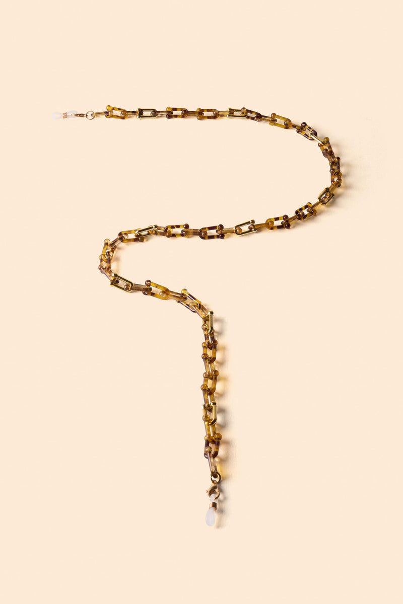 An image of the Powder Tortoiseshell Bridle Sunglasses Chain