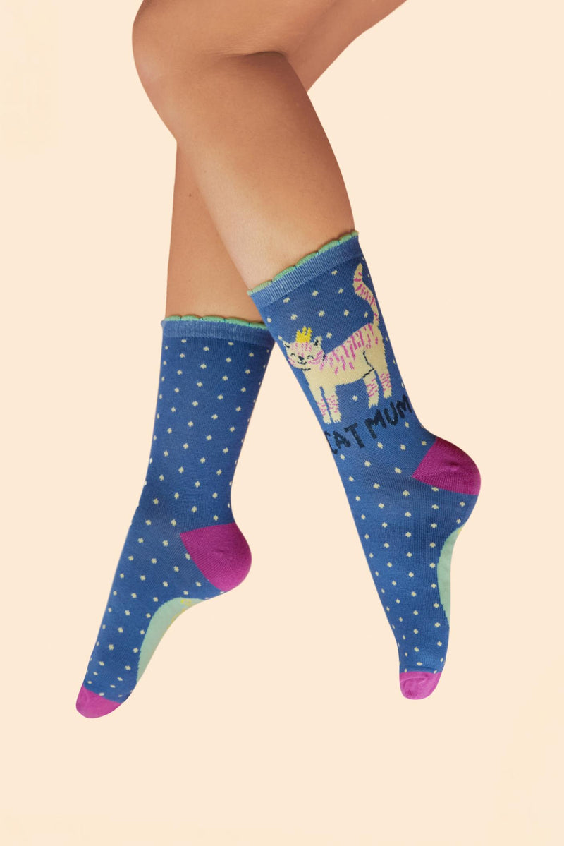 An image of the Powder Cat Mum Ankle Socks