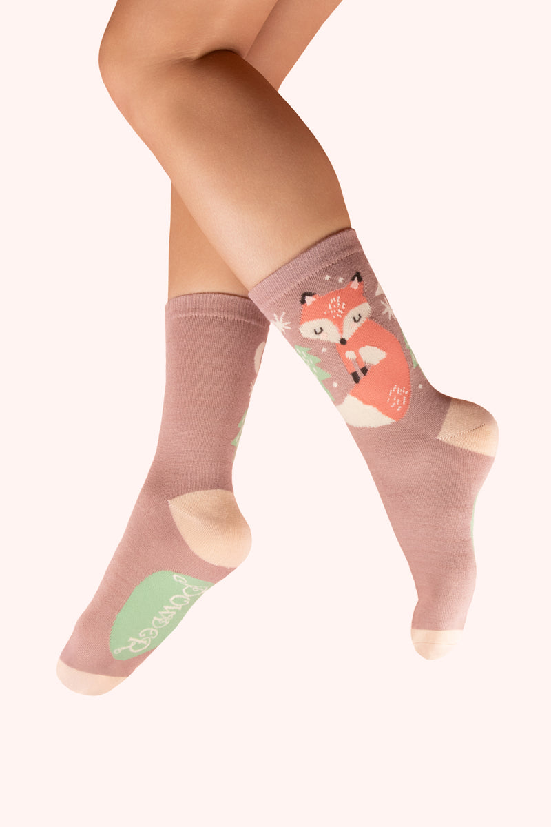 An image of the Powder Scandi Fox Mocca Ankle Socks
