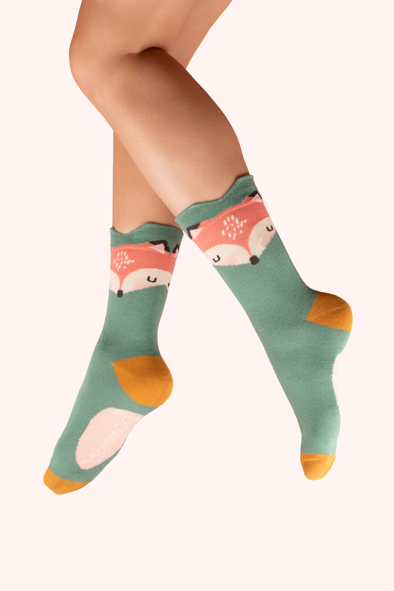 An image of the Powder Foxy Character Ankle Socks