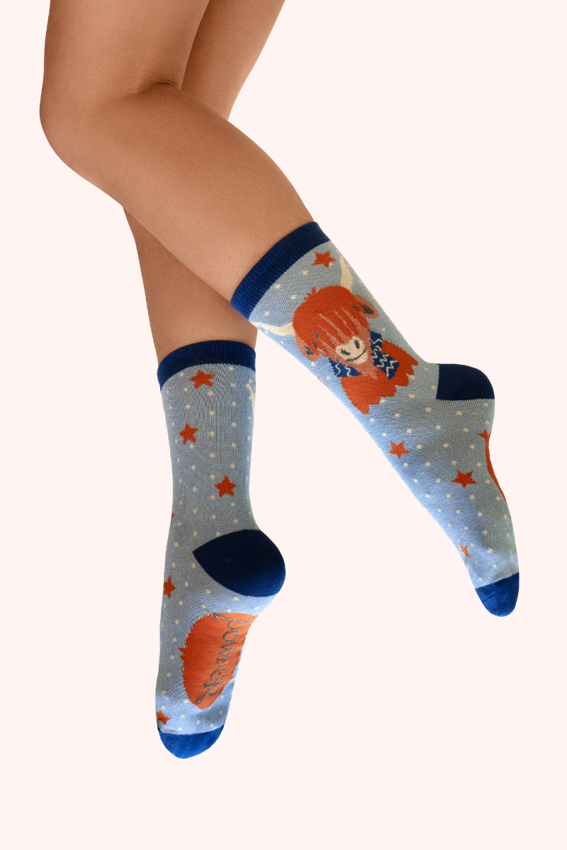 Cosy Highland Cow Ankle Socks
