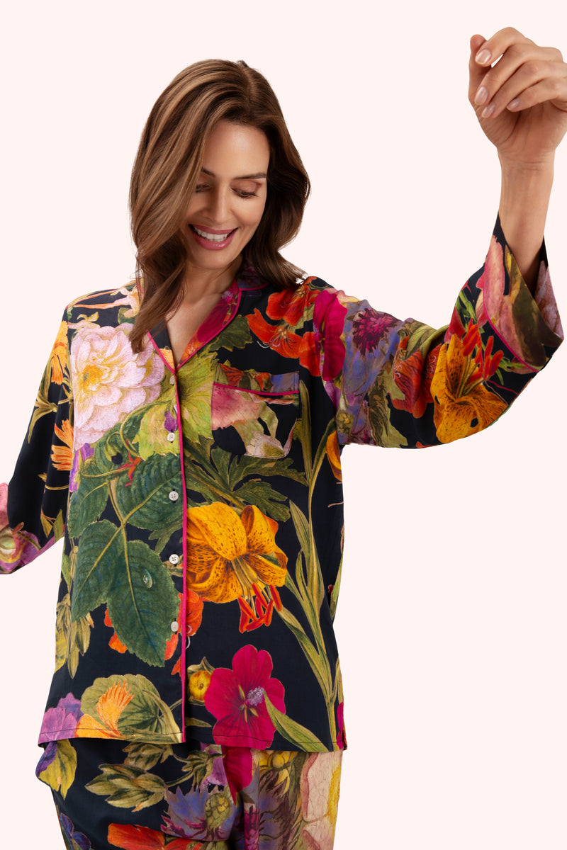 An image of the Powder Midnight Posy Pyjamas