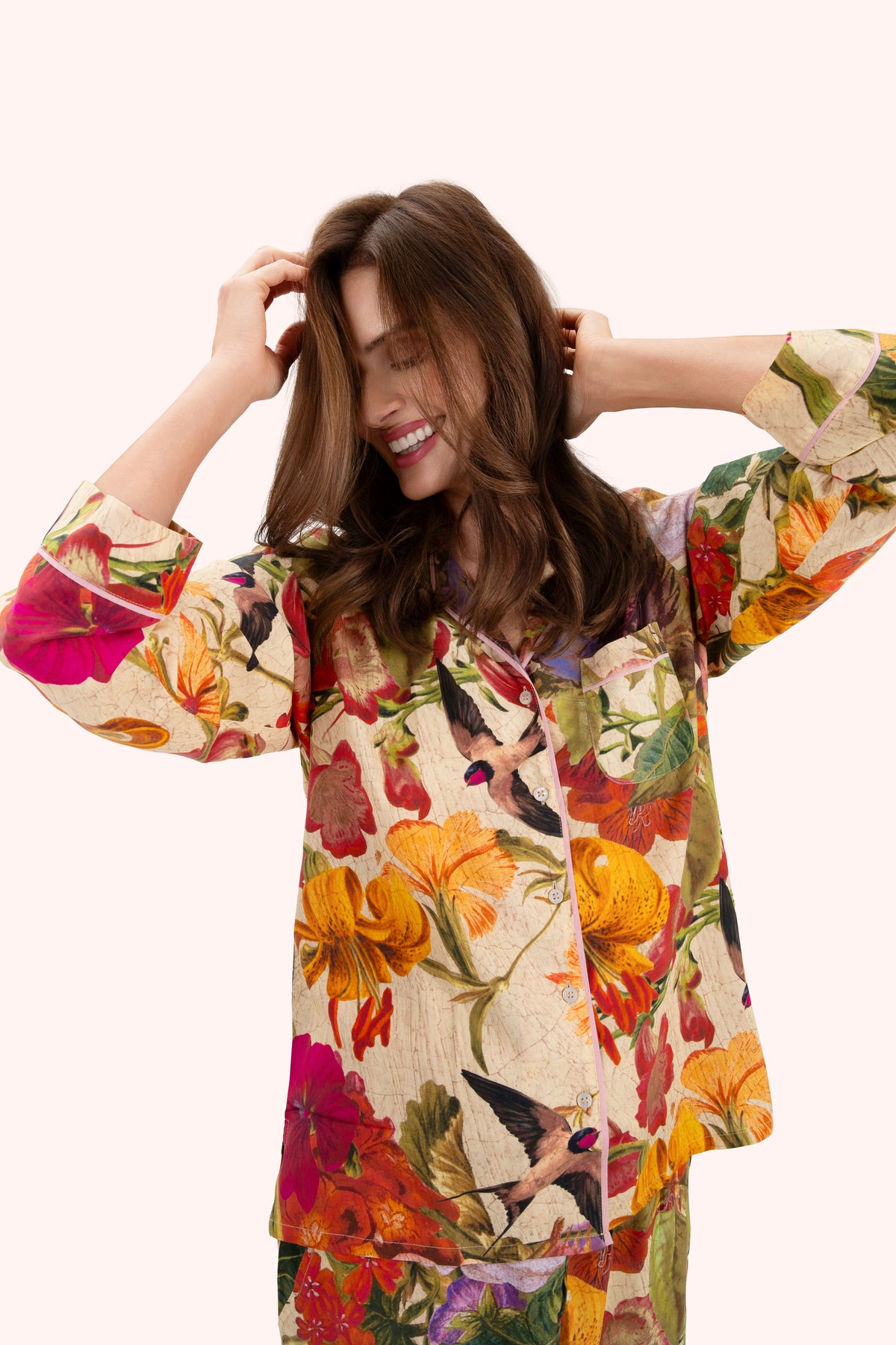An image of the Powder Cream Posy Pyjamas