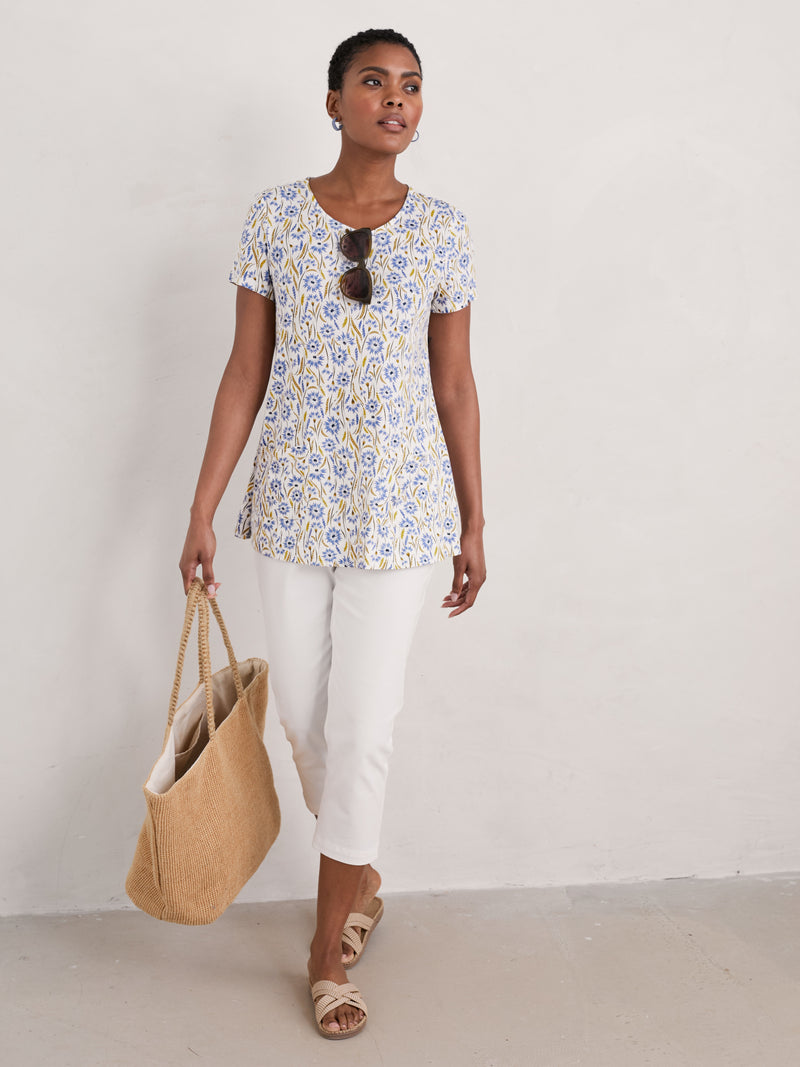 An image of the Seasalt Short Sleeve Drawing Book Top