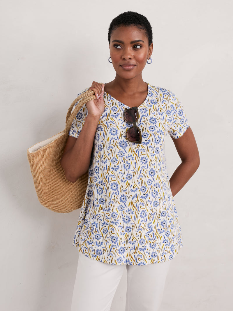 An image of the Seasalt Short Sleeve Drawing Book Top