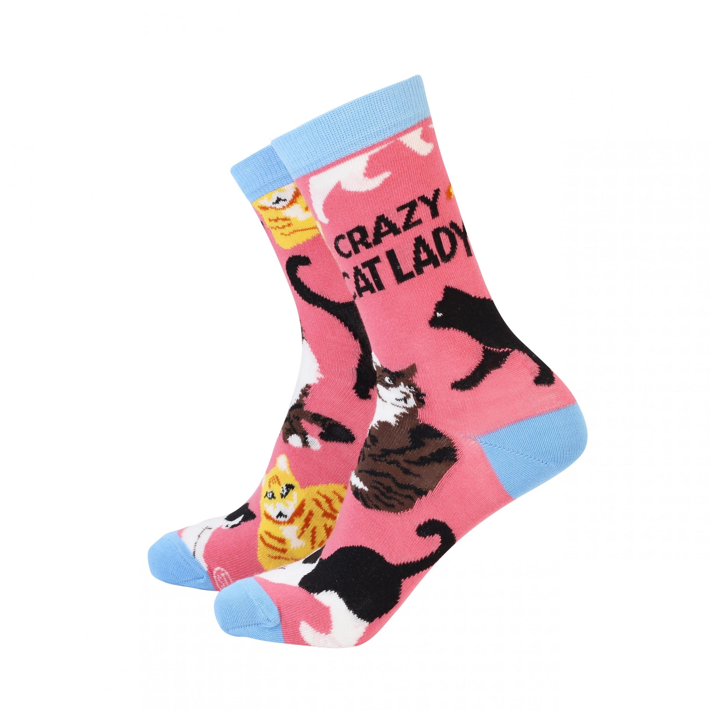 An image of the Smiling Faces Crazy Cat Lady - Bamboo Socks
