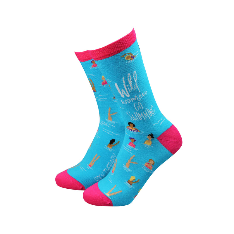 An image of the Smiling Faces Wild Women Go Swimming - Bamboo Socks