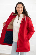 An image of the Lighthouse Scarlet Ladies Coat
