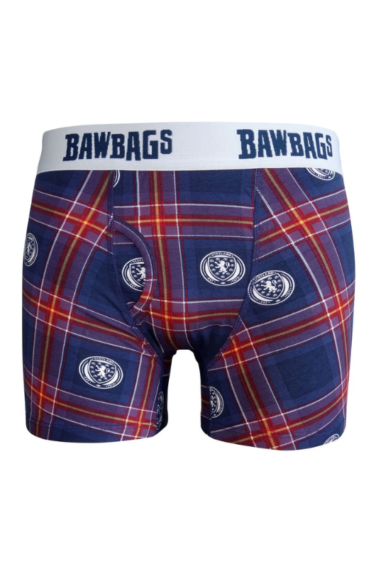 An image of the Bawbags Scotland National Team Boxers with tartan design.