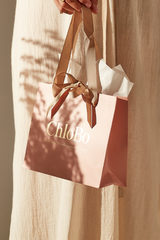 An image of the ChloBo Mini Cube Double Feather Bracelet