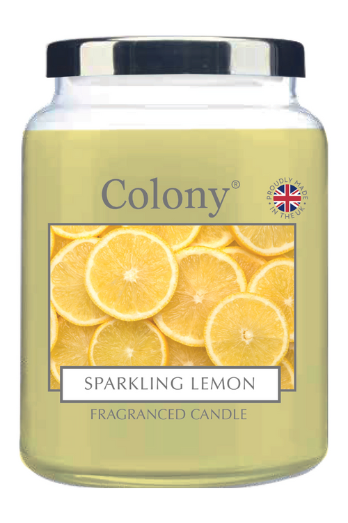 Wax Lyrical Large Jar Candle. A candle with yellow wax in the scent Sparkling Lemon.