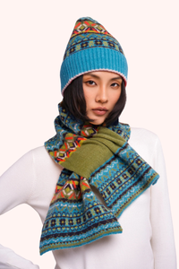 Fair Isle Scarf - Teal