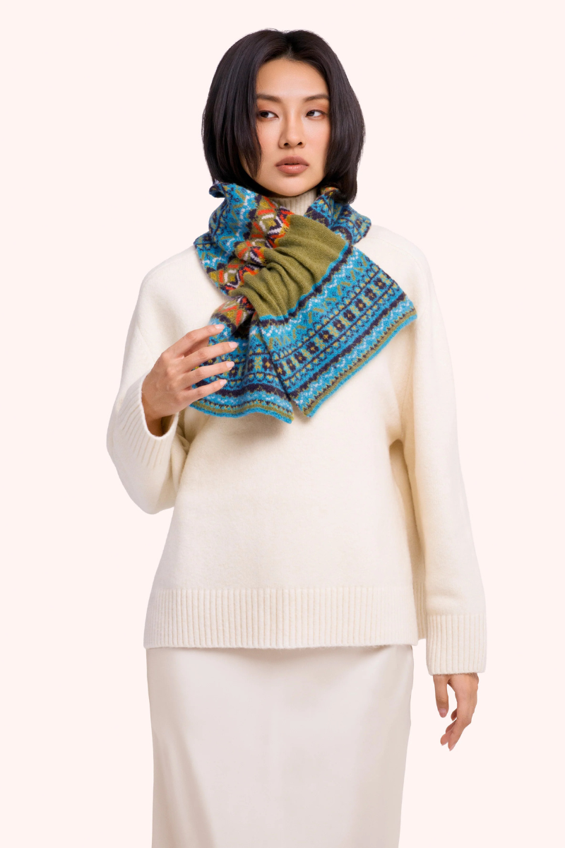 Fair Isle Scarf - Teal