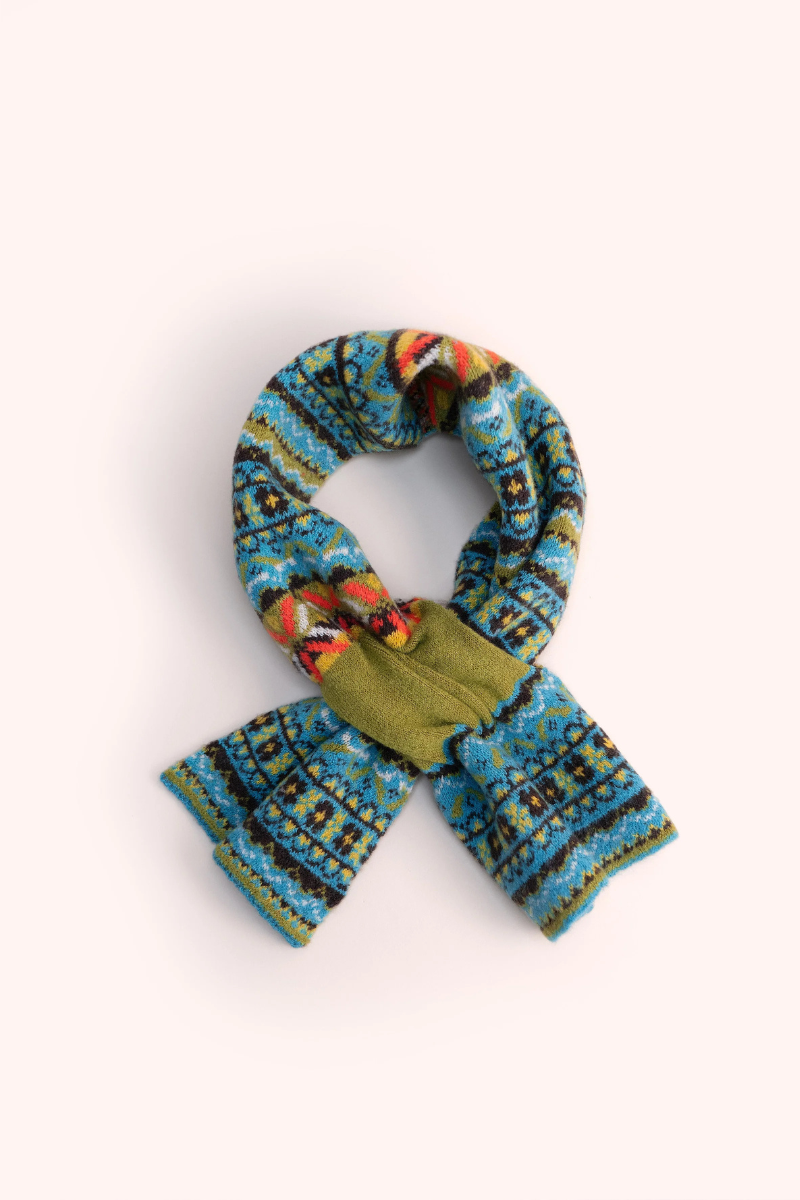 Fair Isle Scarf - Teal