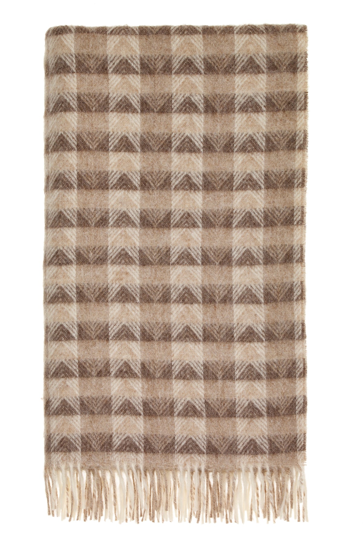 British Wool Chevron/Natural Throw