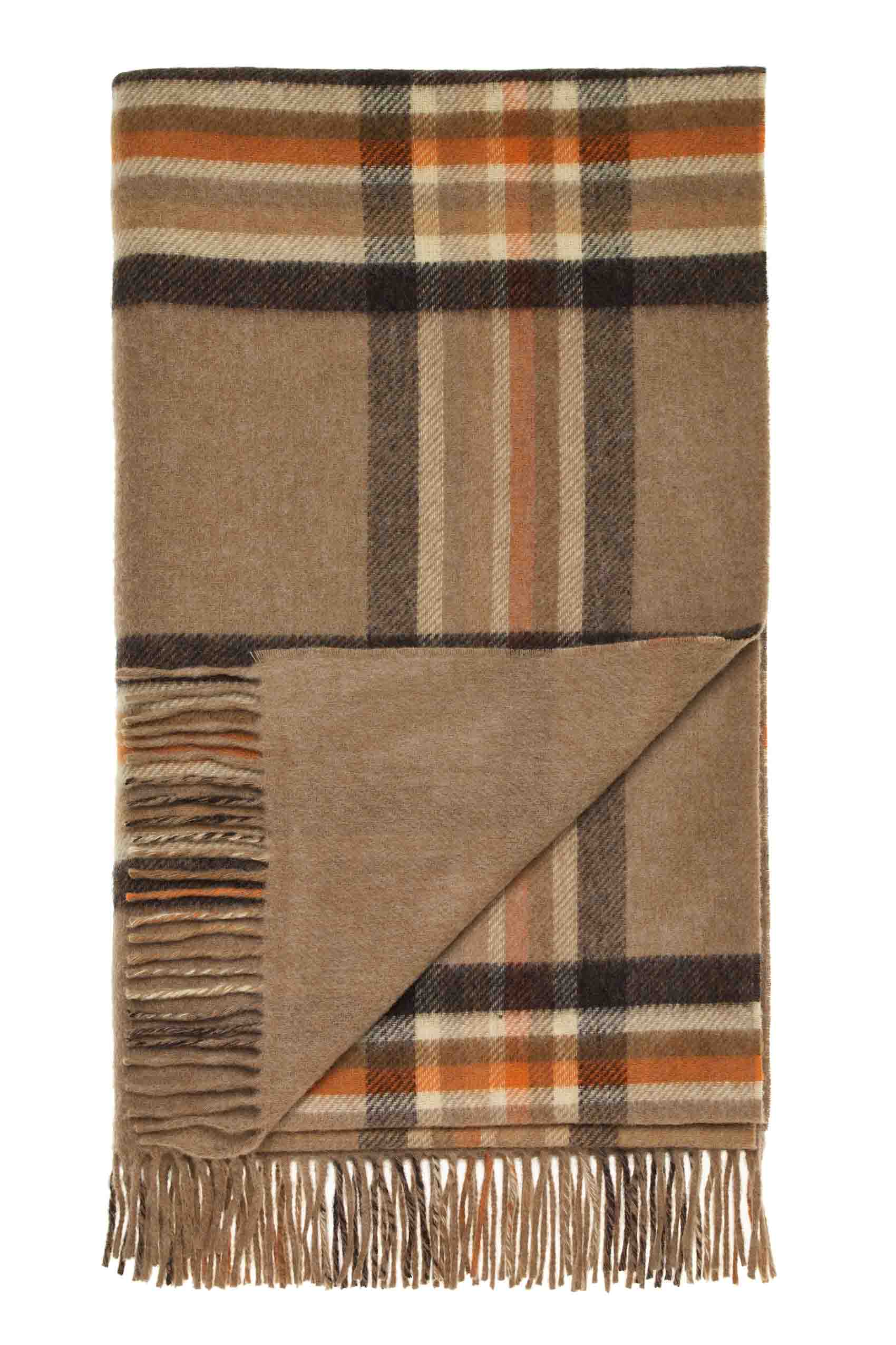 Double Face Vintage Plaid Merino Throw