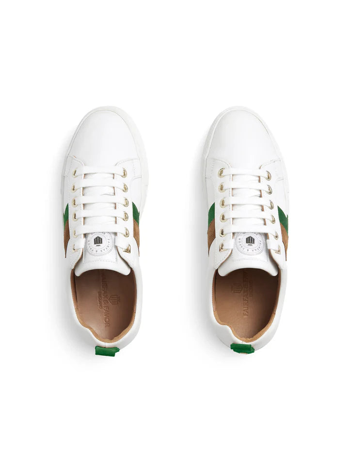 Fairfax & Favor Platform Alexandra Trainer Clover Green/Tan