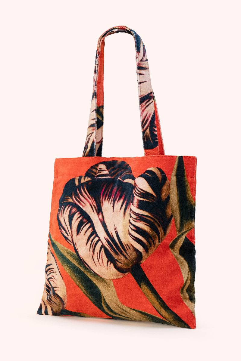 Tulip Velvet Tote Bag