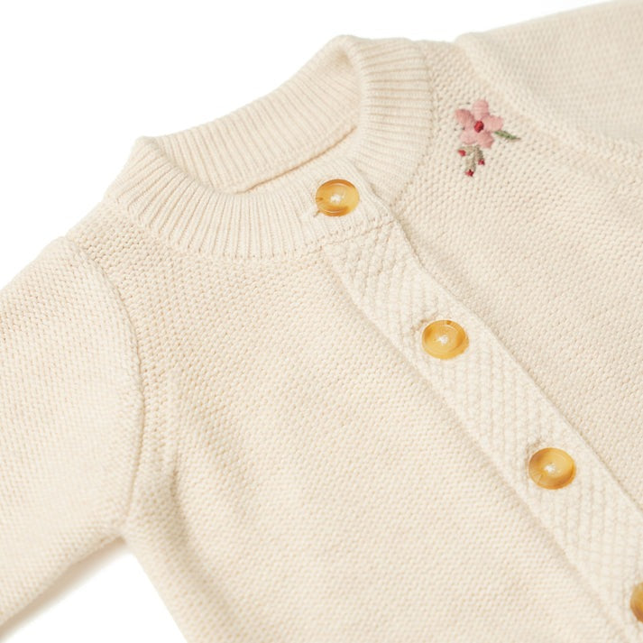 An image of the Eleanor Charles Horseshoe Floral Cardigan
