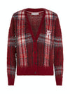 An image of the Tommy Hilfiger Tartan Check V-Neck Cardi