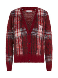 An image of the Tommy Hilfiger Tartan Check V-Neck Cardi