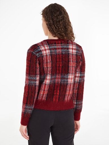 An image of the Tommy Hilfiger Tartan Check V-Neck Cardi