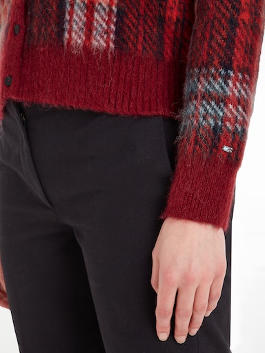 An image of the Tommy Hilfiger Tartan Check V-Neck Cardi