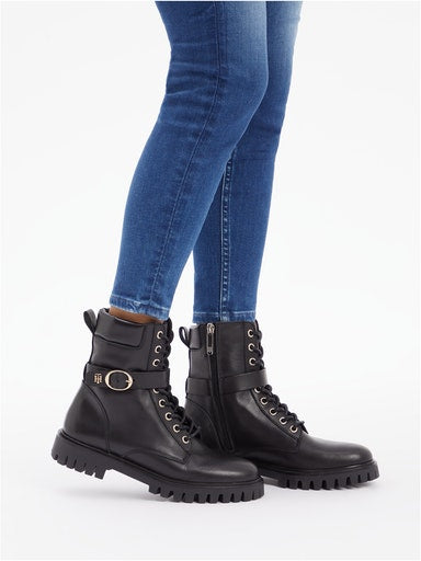 Buckle Lace Up Boot