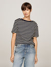 An image of the Tommy Hilfiger Stripe Boat Neck Relaxed T-Shirt