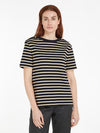 An image of the Tommy Hilfiger Stripe Boat Neck Relaxed T-Shirt