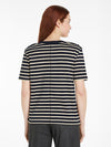 An image of the Tommy Hilfiger Stripe Boat Neck Relaxed T-Shirt