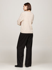 An image of the Tommy Hilfiger Pure Wool Oversized V-Neck Cardigan