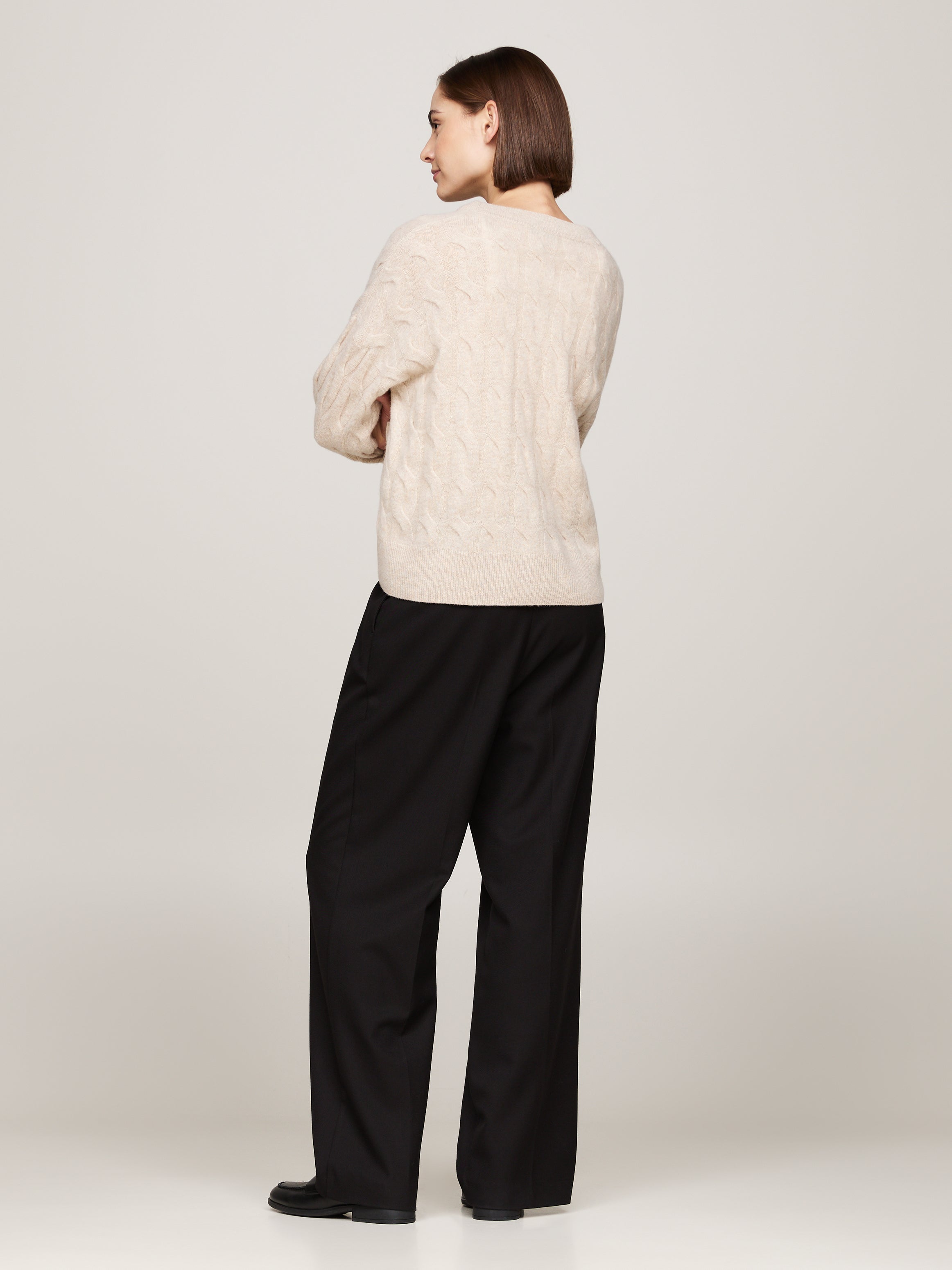An image of the Tommy Hilfiger Pure Wool Oversized V-Neck Cardigan
