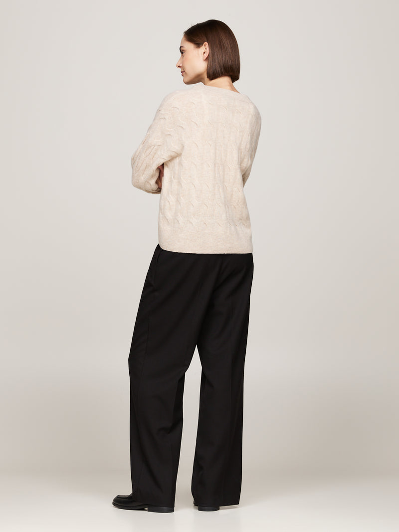 An image of the Tommy Hilfiger Pure Wool Oversized V-Neck Cardigan