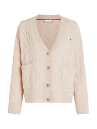 An image of the Tommy Hilfiger Pure Wool Oversized V-Neck Cardigan