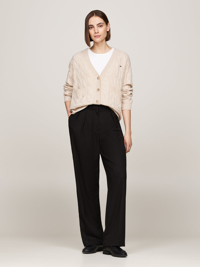 An image of the Tommy Hilfiger Pure Wool Oversized V-Neck Cardigan