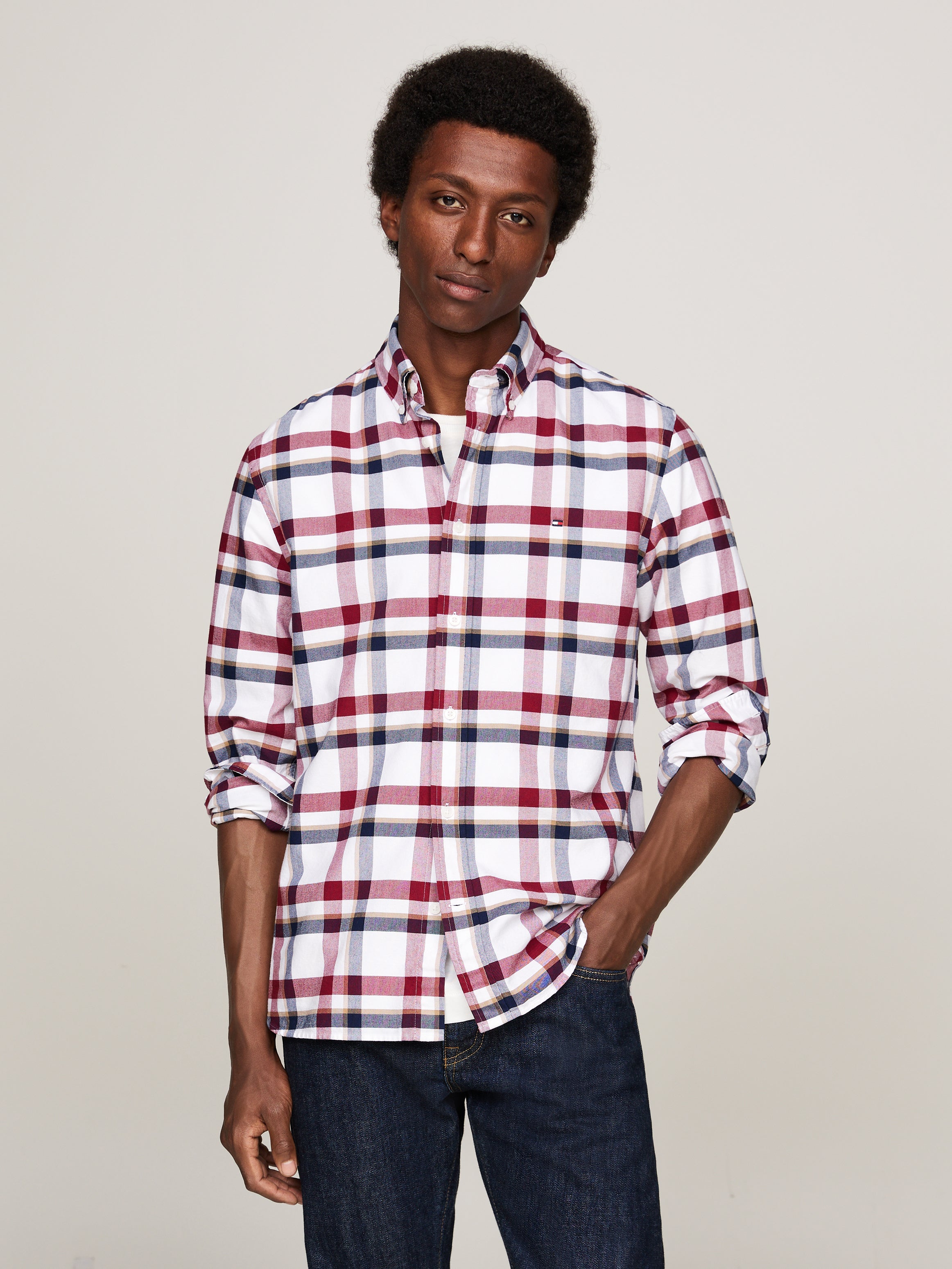 An image of the Tommy Hilfiger Check Regular Fit Oxford Shirt