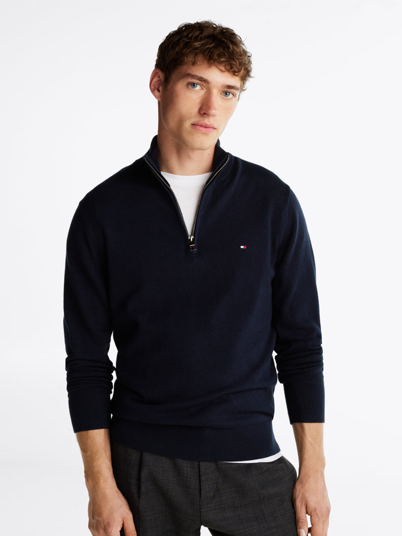An image of the Tommy Hilfiger Half-Zip Mock Jumper with Cashmere